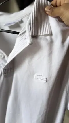 ホワイト ポロシャツLacoste slim-fit polo