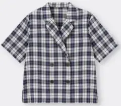 新品♡色違い2枚・ダブルボタンチェックシャツ定価4000円