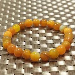 オレンジ縞瑪瑙（しまめのう）ブレスレット、約8ミリ玉