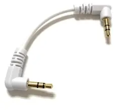 両端Ｌ型 3.5mm ステレオミニプラグケーブル オス-オス 白　B0802