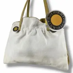 美品 BVLGARI ブルガリ トートバッグ ハラコ ロゴ エナメル ビンテージのサムネイル