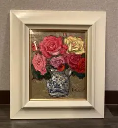 F8 「薔薇」A 油絵 油彩画 絵画 アート 静物 - メルカリ