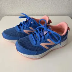 ニューバランス キッズ ランニングシューズ 19㎝青xピンク