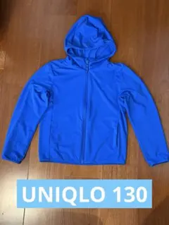 ユニクロUNIQLO エアリズムUVカットパーカー　キッズ130 ブルー　青