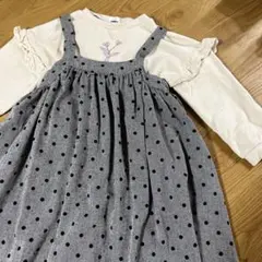 Little s.t. by s.t.closetグレー水玉サロペットワンピース