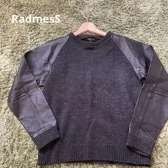 RadmesS MEN'S BIGI メンズビギ レザーラグラン ウール ニット