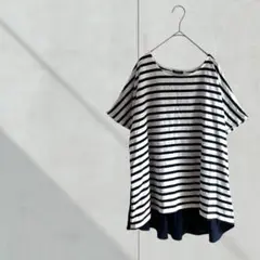 3737【sweetfleur】３Ｌ　Tシャツ　ゆったり　カットソー　ボーダー