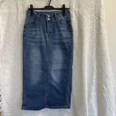 デニム　タイトロングスカート