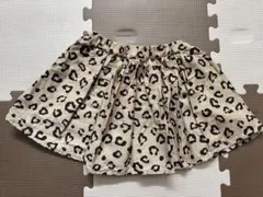 ヒョウ柄コットンスカート ショートパンツ付き　100cm デビロック