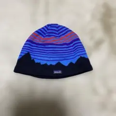 Patagonia ニット帽 青赤ストライプのサムネイル