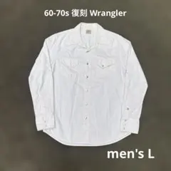 60-70s 復刻 Wrangler ブルーベル ウエスタンシャツ 白 Lのサムネイル