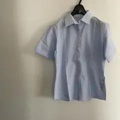 ライトブルー 半袖ボタンダウンシャツ11号　L