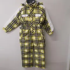 子ども用スノーコンビ、 イエローとブラックチェック