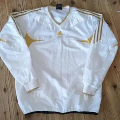 adidas CLIMAPROOF ナイロンジャケット ホワイト/ゴールド