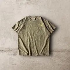 USA古着90sアンビルanvil企業ロゴポケットTシャツベージュサンドカラーM