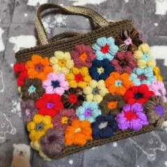 花モチーフトートバッグ