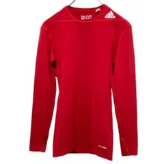 【美品】adidas長袖 トレーニングシャツ レッド Mサイズ