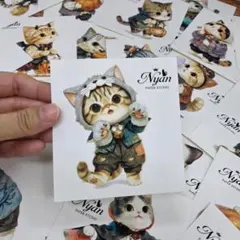 人物ステッカー｜同梱1500円｜24枚入り｜ハロウィン猫ちゃんステッカー