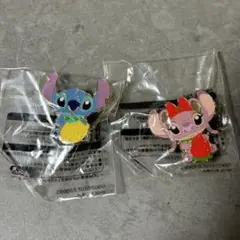 ディズニーシー スティッチ、エンジェル　ピンバッジ ２点セット 非売品