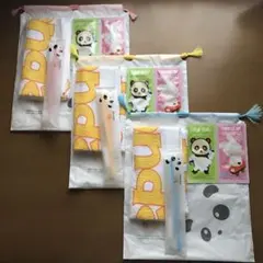 【未使用　子供用アメニティ　おまとめ3組セット　パンダ　旅行　歯ブラシセット】