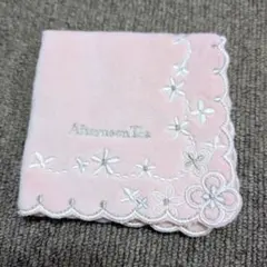 新品 未使用品 Afternoon Tea ピンク刺繍ハンカチ 春 お花柄