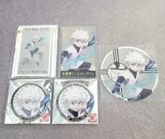 奇術師ヒソカのヒソカフェ キルア 缶バッジ アクリルカード 特典カードコースター