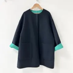 美品✨ユナイテッドアローズ　UBCB リバー バイカラー コート　グリーン　38のサムネイル