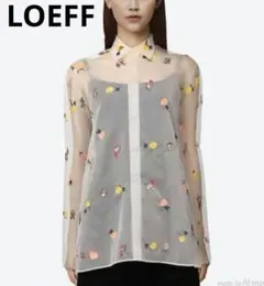 ロエフ LOEFF フラワースパンコールオーガンジー ブラウスシャツ 