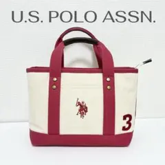 U.S.POLO ASSN キャンバストート 赤ロゴ 刺繍 ミニバッグ