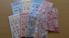 新品★ぷくぷくシール 9枚セット ミッフィー ジョージ スヌーピー他 まとめ売り