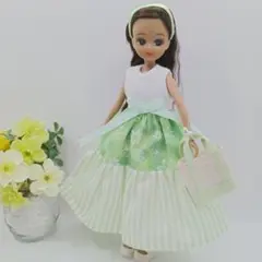 リカちゃん服　リカちゃんワンピース　リカちゃんマキシ丈　ドール服　リカちゃん花のサムネイル