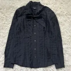 お値下げ　美品　バーバリーロンドン　ボウタイシャツ　ノバチェック　40 リネン混