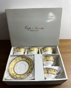 HOYA ボーンチャイナ　金葡萄　カップ&ソーサー5客セット　未使用品