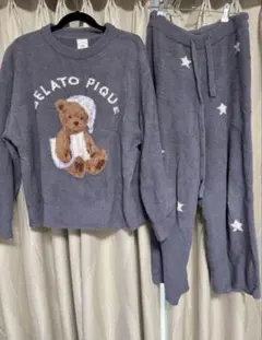 ジェラートピケ　ベア　ジャガートプルオーバー　ロングパンツ　セットアップ