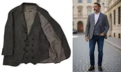 美品 GIORGIO ARMANI ジャケット ベスト 2ピースのサムネイル