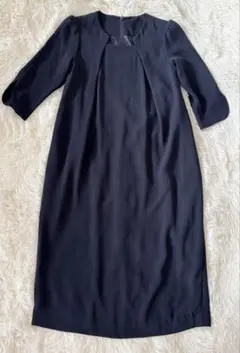 【新品】quatre epiceフォーマルネイビーワンピース 卒業式入学式用M