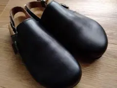 タグ付き新品 GU リアルレザークロッグサンダル ブラック 27.0のサムネイル