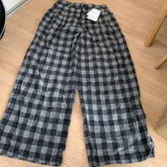 レディース　シーズン・リーズン グレー系チェック ワイドパンツ