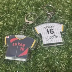 大谷翔平 2026 WBC サイン プリント ユニフォーム型キーホルダー セット