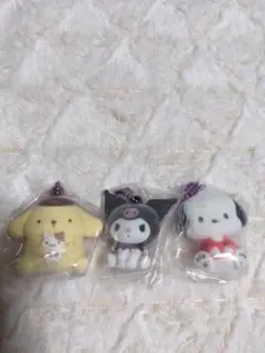 ふわわフロッキーマスコット 3個★クロミ★ポチャッコ★プリン★ガチャ