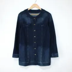 ノーカラーデニムジャケット ノーカラージャケット