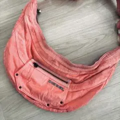 y2k DIESEI shoulder bag denim metal logo
