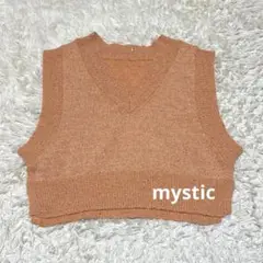 mystic スパンコールニットベスト　オレンジ