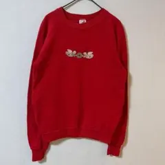 USA製 Jerzees 赤スウェット S 天使刺繍 ホリデー クリスマス 古着