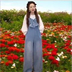 オーバーオール レディース デニム大きいサイズ