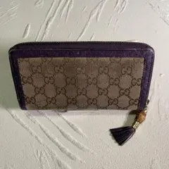 グッチ GUCCI 長財布 GGキャンバス バンブータッセル　ラウンドファスナー