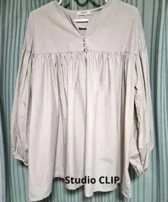 studio CLIP ギャザーチュニック ベージュ サイズF