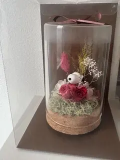 スヌーピー プリザーブドフラワー ガラスドーム アレンジメント