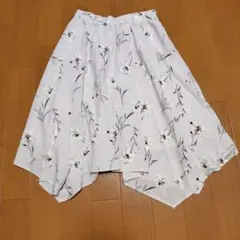 花柄フレアロングスカート 薄いピンク