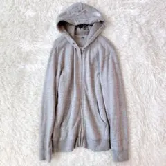 ユニクロ スウェットパーカー 綿混 ジップアップ 長袖（L）グレー ゆったり
